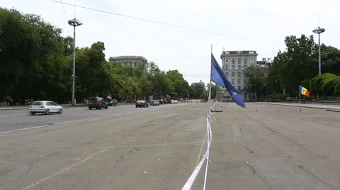 Panoramic view of Great National Assembly Square,Republic of Moldova 動画素材 64181652