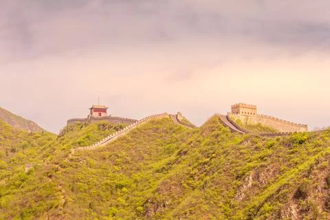 Panoramic view of the Great Wall, China 写真素材
