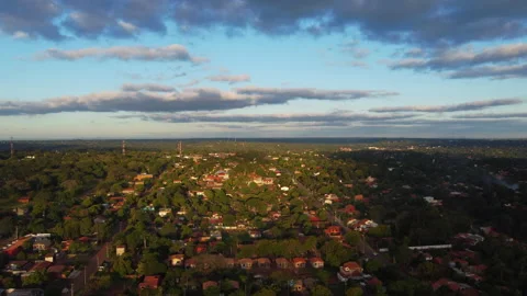 A panoramic view of a green city Stock Footage 155751472