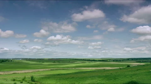 Panoramic view of green field Stock Footage 50691810