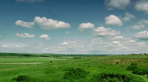 Panoramic view of green field Stock Footage 50692037