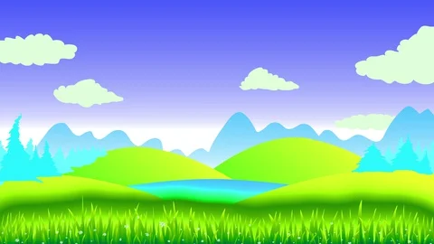 Panoramic view with green highland under a clear blue blue sky with pine tree 库存影片 129540629