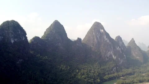 Panoramic View of Guilin Layered Karst Limestone Peaks Stock-Footage 340528844