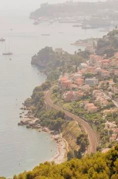 Panoramic view of the gulf of Cabbé Cap Martin and Montecarlo Monaco Stock Photos