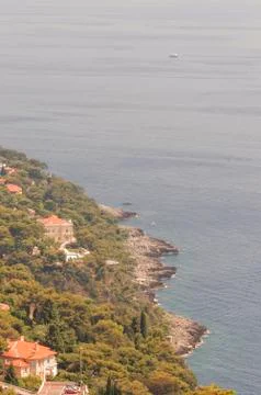 Panoramic view of the gulf of Cabbé Cap Martin and Montecarlo Monaco Stock Photos