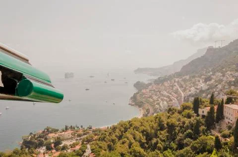 Panoramic view of the gulf of Cabbé Cap Martin and Montecarlo Monaco Stock Photos