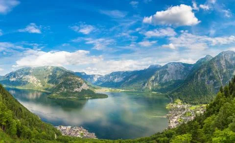 Panoramic view of Hallstatt, Austria Stock-Fotos