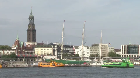 Panoramic view of Hamburg, Germany Stock-Footage 32275696