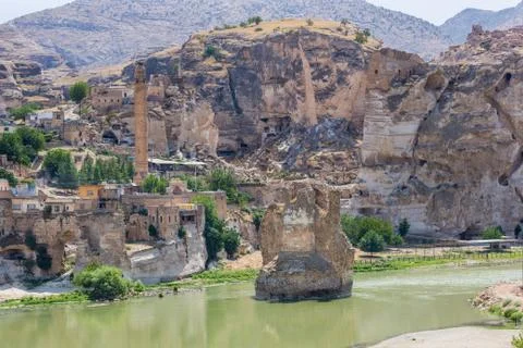Panoramic view of Hasankeyf old town Foto stock