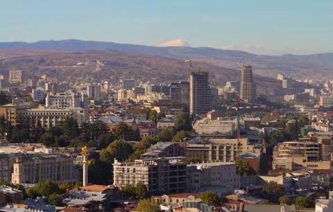 Panoramic view from height of bird flight Stock Photos