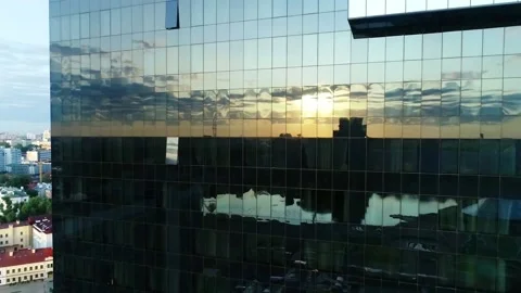 A panoramic view from a height of the city quarters in the center of Minsk,  Stock Footage 156300934