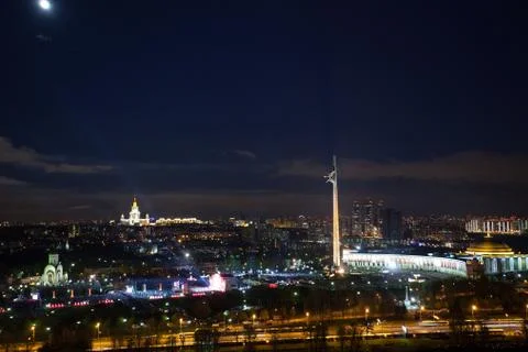 Panoramic view from the height Memorial complex on Poklonnaya Gora in Moscow at Stock Photos
