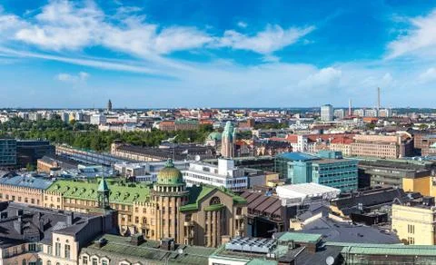 Panoramic view of Helsinki Stock Photos