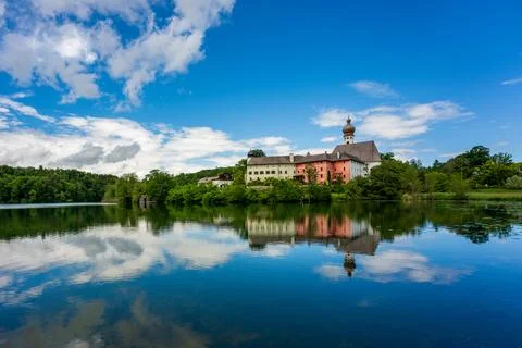 Panoramic view of Hglwrth Monastery in Bavaria, Germany. Stock Photos