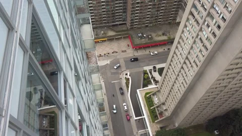 Panoramic view from a high floor of a skyscraper of downtown Toronto. Stock Footage 318527241