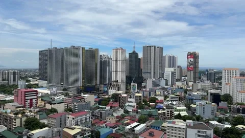 Panoramic view of high rise towers and cityscape in Mandaluyong 4K Stock Footage 337951095