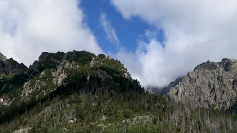 Panoramic view of the High Tatras from the recreation center Hrebienok Stock Footage 211821691