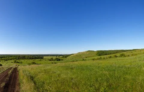 Panoramic view of the hill and the valley. Landscape of the central part of R Stock Photos