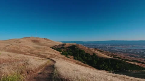 Panoramic View from a Hill Overlooking San Jose at Sunset Stock Footage 316793460