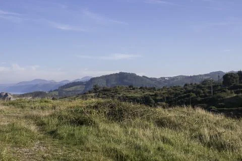 Panoramic view of hills and cliffs Stock Photos