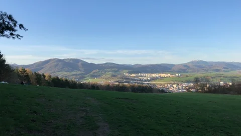 Panoramic view of the hills and mountains in Banska Bystrica, Slovakia Stock Footage 88490927