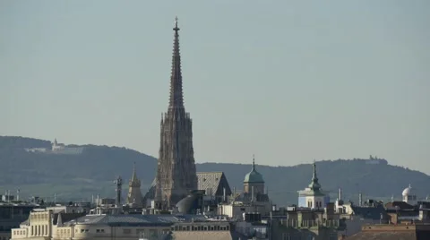 Panoramic view of historic center of Vienna Video stock 67581331