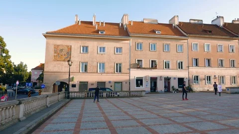 Panoramic View Historic Centre Old Town Of Warsaw, Poland Video stock 89712039