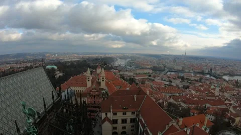Panoramic View of Historic City with Architectural Wonders Stock Footage 338271845