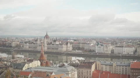 Panoramic View of Historic City by the River Stock Footage 338271844