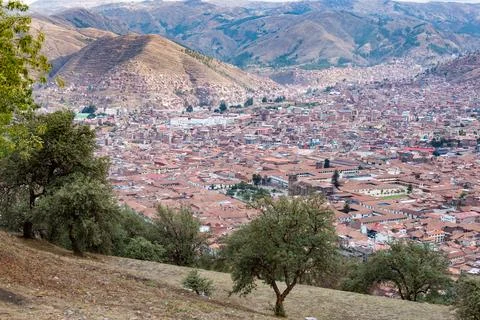 Panoramic View of Historic Cusco, Peru Stock Photos