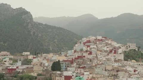 Panoramic View of a Historic Moroccan City #2 Stock Footage 291059244