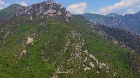 Panoramic View of Historic Sainte Agnes Village Perched in French Alps near Ment Stock Footage 315543239