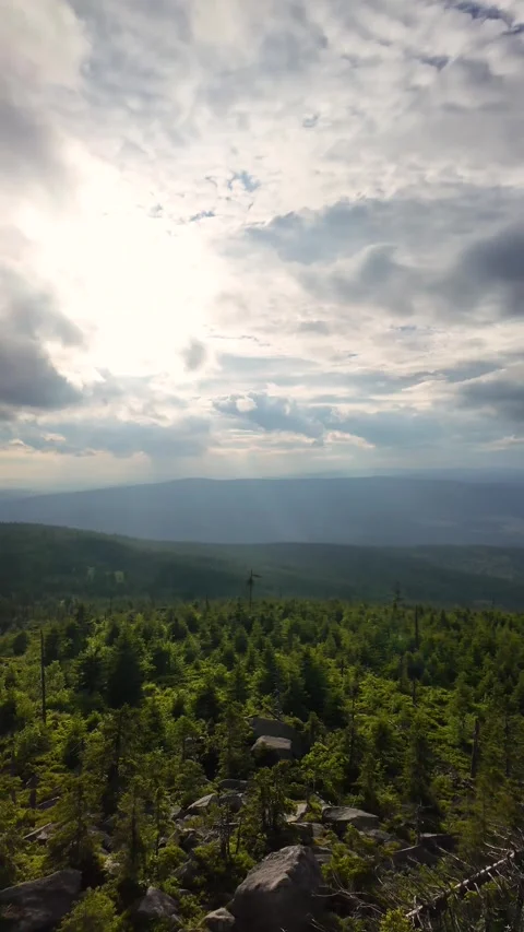 Panoramic View from Hochstein Summit on Dreisessel Stock Footage 337395299