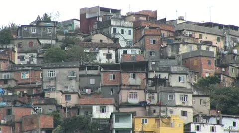 Panoramic View of Homes in the Favela of Rio De Janeiro, Brazil Video stock 19707147
