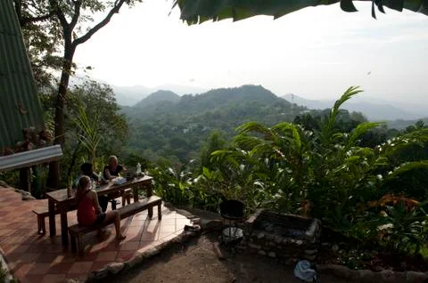 Panoramic view to the hostel and minca colombia Stock Photos