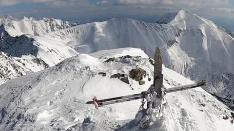 Panoramic view from Hruba kopa peak on Western Tatra mountains Stock Footage 160123339