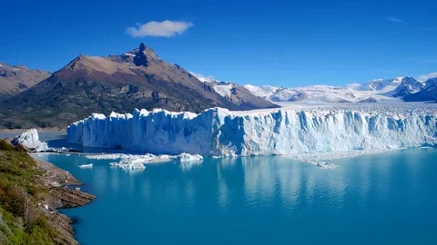 Panoramic view of the huge Perito Moreno glacier in Patagonia, Argentina Stock Footage 113883109