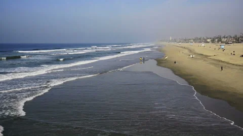 Panoramic view of Huntington Beach Stock Footage 36301270