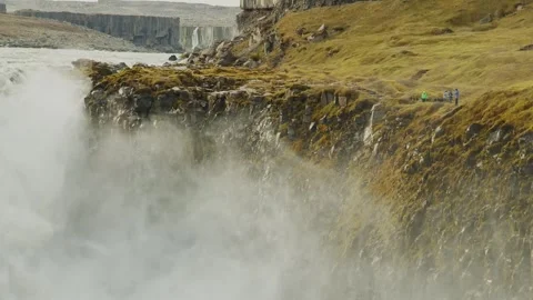 Panoramic view of the iconic Dettifoss waterfall in Iceland. Stock-Footage 320510784