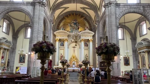 Panoramic view of the iconic Metropolitan Cathedral, Mexico City, Mexico 4K Stock Footage 161679933