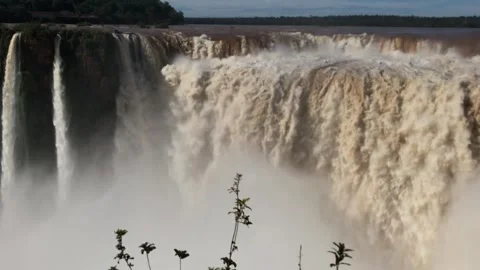 Panoramic View of Iguazu Falls Devil's Throat Stock Footage 337099218