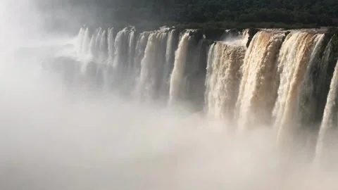Panoramic View of Iguazu Falls Devil's Throat Vídeos de archivo 337124140