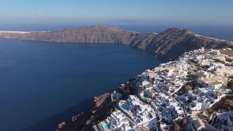 Panoramic View of Imerovigli on the Cliff Edge Revealing Santorini Landscape Stockbeeldmateriaal 333629562