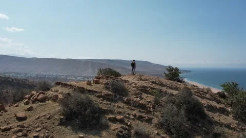 A panoramic view of Imi Ouaddar, north of Taghazout and Agadir, Morocco Stock Footage 242408685