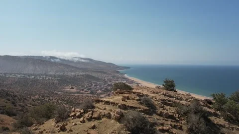 A panoramic view of Imi Ouaddar, north of Taghazout and Agadir, Morocco Video stock 242409895