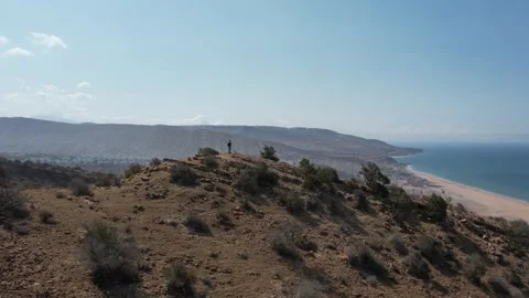 A panoramic view of Imi Ouaddar, north of Taghazout and Agadir, Morocco Stock-Footage 242409897