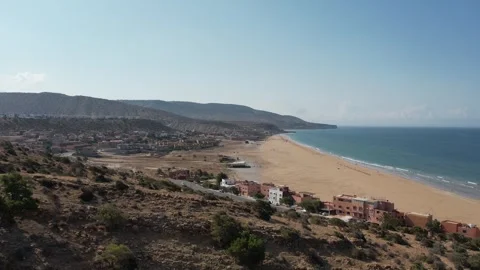 A panoramic view of Imi Ouaddar, north of Taghazout and Agadir, Morocco Stock-Footage 242411373