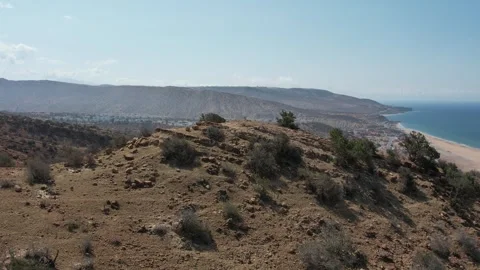 A panoramic view of Imi Ouaddar, north of Taghazout and Agadir, Morocco Stock Footage 242411428