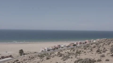 A panoramic view of Imi Ouaddar, north of Taghazout and Agadir, Morocco Stock Footage 242492504