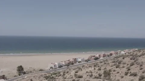 A panoramic view of Imi Ouaddar, north of Taghazout and Agadir, Morocco Stock Footage 242492556